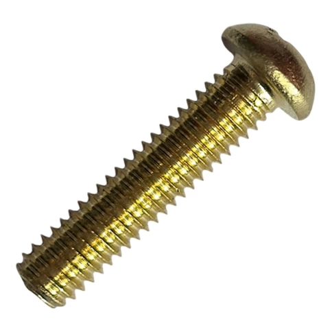 Винт с полукруглой головкой 6,0х30 мм DIN 7985, полная резьба, латунный фото 1