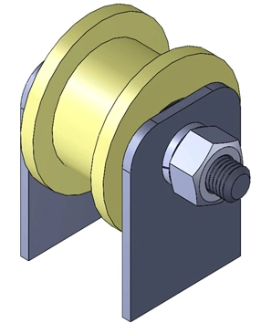 Ролик на пластинах d 70 мм, под трубукапролон 4 шт. фото 1