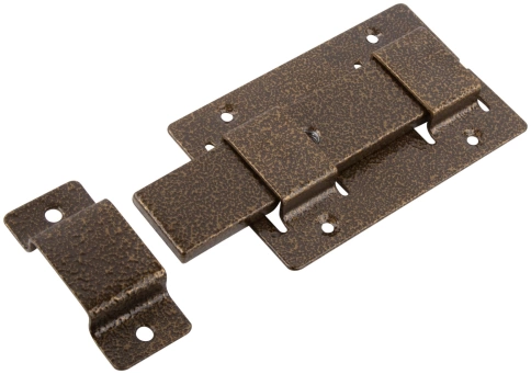 Задвижка накладная усиленная для дверей прямоугольный ригель бронза фото 2