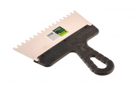 Шпатель из нерж.стали 200 мм зуб 6х6 мм пластмас.ручка Сибртех фото 2