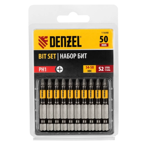 Биты круглый профиль сталь S2 PH1х50 Denzel фото 1