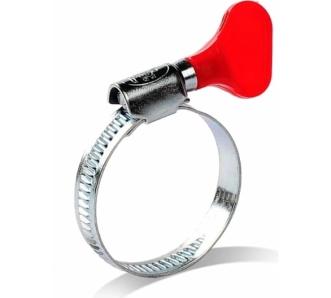 Хомут червячный 08-12 с барашком металлический, 5 шт. фото 4