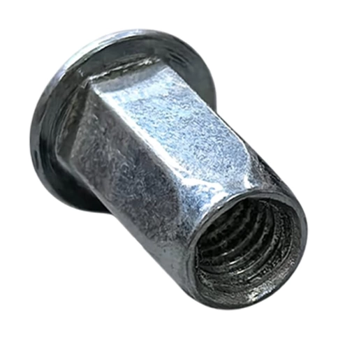 Заклепка шестигранная с внутренней резьбой, цилиндрический бортик М4х0,7х11,6 мм, белый цинк фото 2