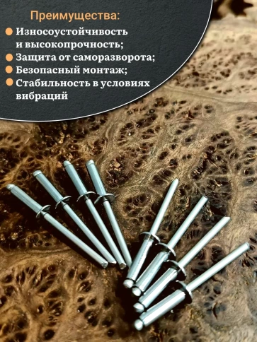 Заклепка вытяжная нержавеющая М4,8х12 , 50 шт. фото 4