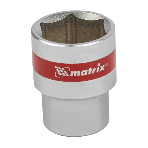Головка торцевая хромированная 6-гранная 22 мм CrV под квадрат 1/2 Matrix фото 1