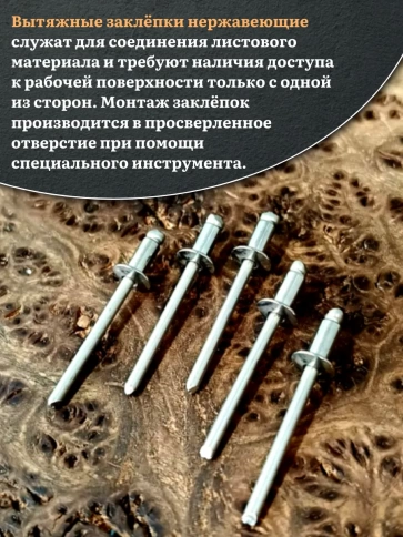 Заклепка вытяжная нержавеющая 4х8 фото 3