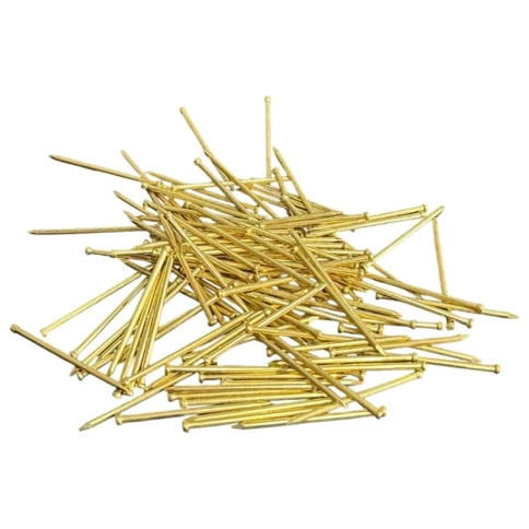Гвозди 1,4х50 мм покрытие латунь упаковка 100гр фото 1