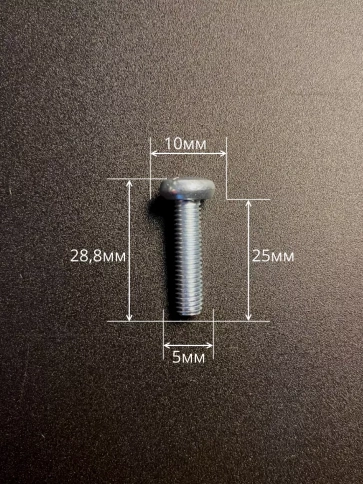 Винт с полукруглой головкой М5х25 ОЦ DIN7985, 100 шт. фото 3