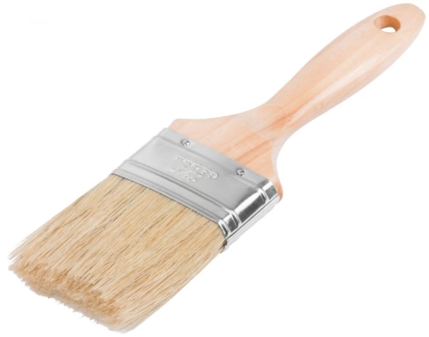 Кисть флейцевая Профи, натур.светл.щетина, дерев.ручка 2,5" 63 мм фото 1