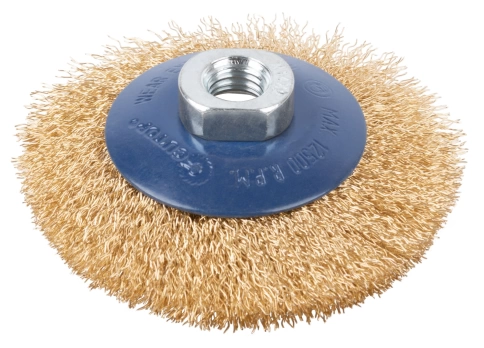 Щетка для УШМ "Чашка", латунир.витая проволока 0,3мм, 65 мм М14 блистер CUTOP Profi фото 1