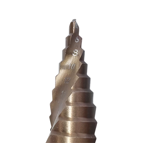 Сверло ступенчатое по металлу с кобальтом 5% P6M5K5 4-20 мм HIMBOLT пластиковый бокс фото 3