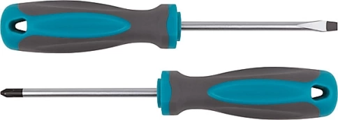 Отвертка, CrV сталь, прорезинененная ручка, SL6х100 мм фото 1