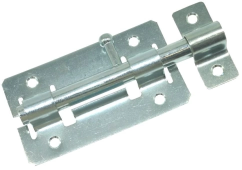 Задвижка дверная с фиксацией прямоугольная площадка ЗД-01 оцинкованная Металлист фото 1