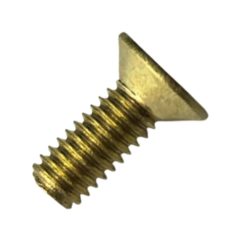 Винт потай 5х12 мм DIN 965, полная резьба, латунный фото 1