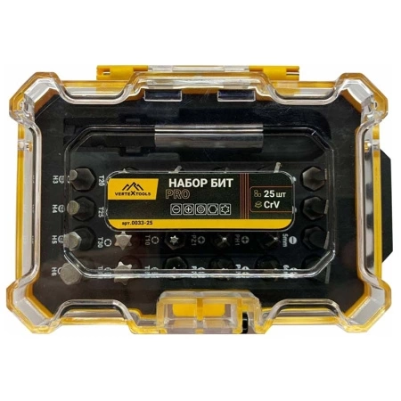 Набор бит с адаптером 25 предм. VERTEXTOOLS фото 1