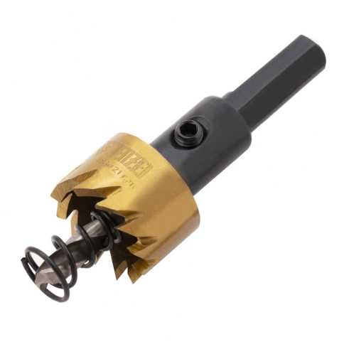 Коронка по металлу HSS 41 мм нитридтитановое покрытие Denzel фото 1