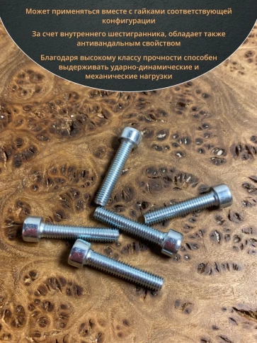 Винт под шестигранник ПР 5х25 мм ОЦ к.п.8.8 DIN912, 10 шт. фото 4