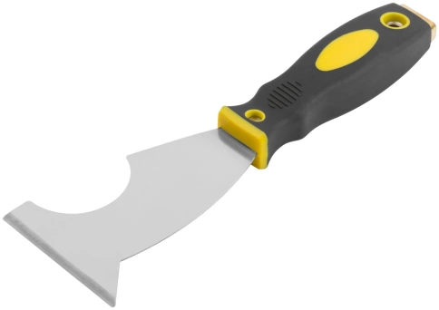 Шпатель многофункц. Профи, толщ.лезвия 1 мм, 2-хкомп.ручка с метал.бойком, усилен.сталь 75 мм фото 2