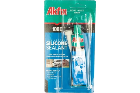 Силикон белый Akfix 100Е 50 мл в тубах фото 1