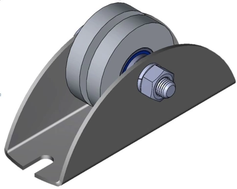 Ролик на платформе d 65 мм под полосу шир.30 мм,металл,4 шт. фото 6