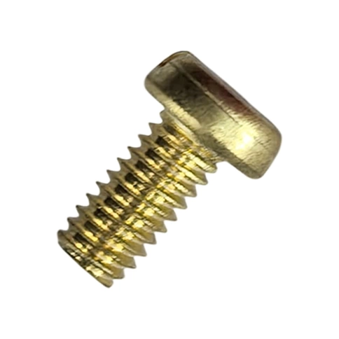Винт с цилиндрической головкой и прямым шлицем 6х8 мм DIN 84, полная резьба, латунный фото 1
