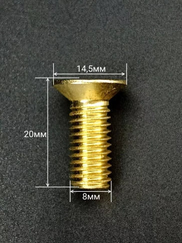 Винт 8х20 латунный потайной DIN965,10 шт фото 2