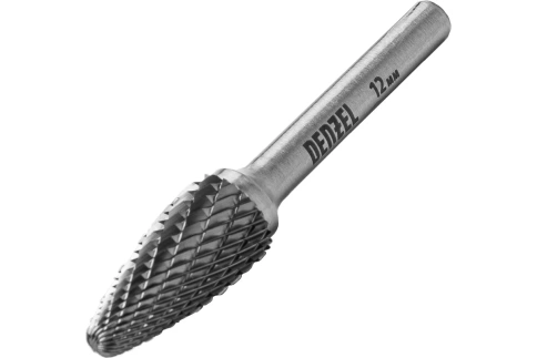Борфреза твердосплавная по металлу параболическая, тип F, 12 мм. Denzel фото 1
