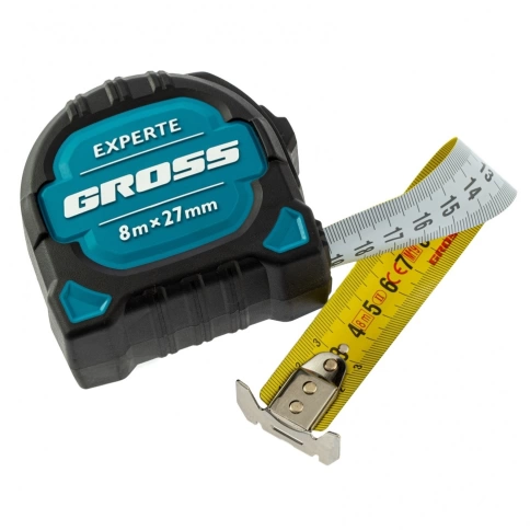 Рулетка Experte двухкомп.корп.,магнит.двухстор.разм.,нейлон 8м х27 мм Gross фото 3
