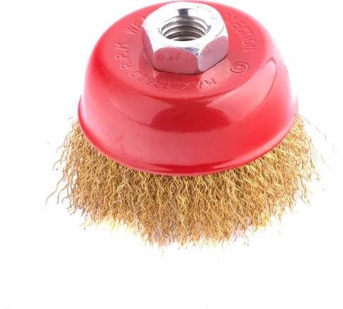 Щетка для УШМ "чашка", латунир.вит.проволока 100 мм М14 Matrix фото 1
