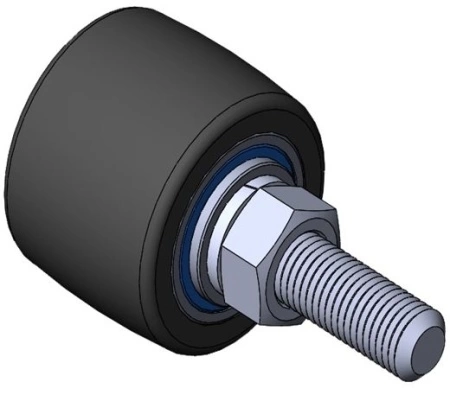 Ролик поддерживающий Р1011, d45мм на болту М12, резина, 2шт. фото 5