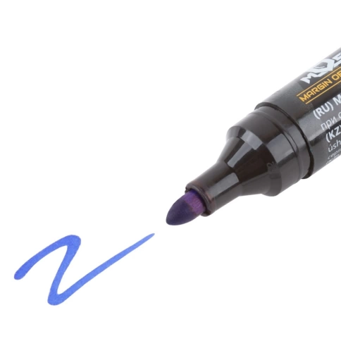 Маркер перманентный строительный, синий фото 2