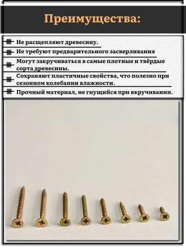 Саморезы по дереву М3,5 ЖЦ набор 1 ( 160 шт) фото 3