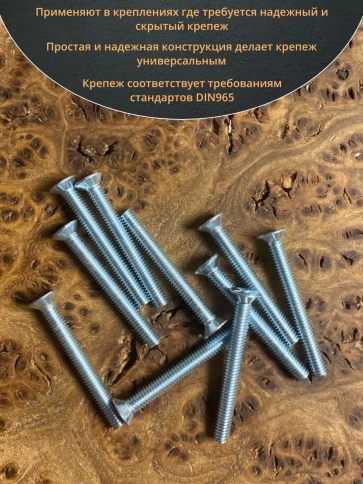 Винт потайной оцинкованный 4х35 DIN965, 100 шт. фото 5
