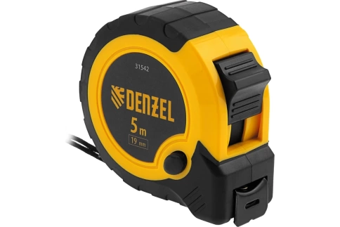 Рулетка двухкомпонентн. корпус кнопка-пауза 5м х 19мм Denzel фото 1