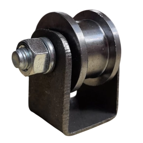 Ролик d50 мм Р3512 на платформе под трубу 20*20, металл фото 2