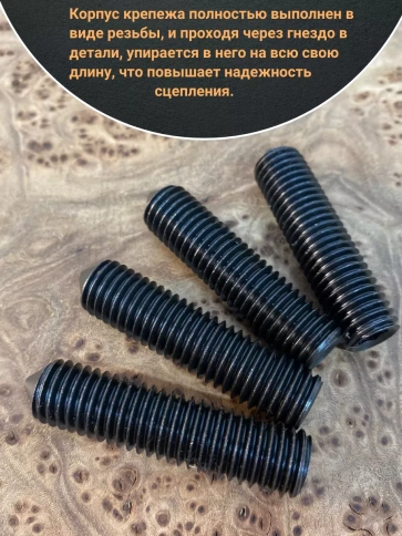 Винт установочный М10х20мм к.п12.9 DIN914 ( гужон) 10шт фото 3