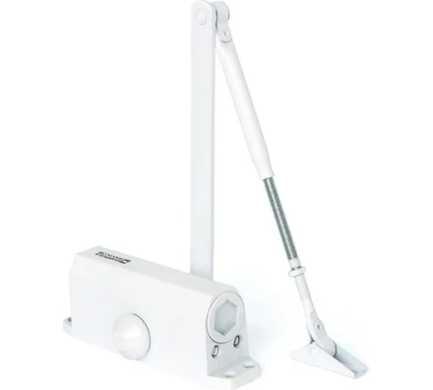 Доводчик дверной на стальной тяге белый 40-60 кг Фабрика замков (СТ-00000124) фото 1