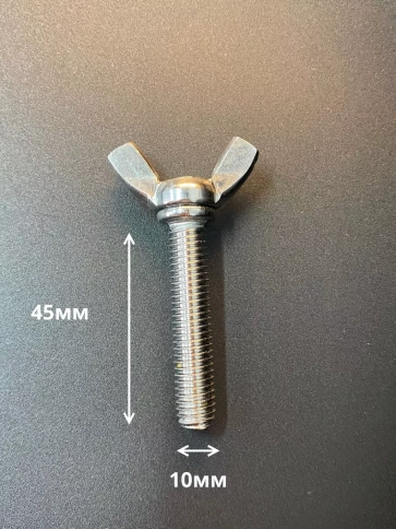 Винт-барашек М10х45 амер.тип нержавейка DIN316 А2 2 шт фото 2