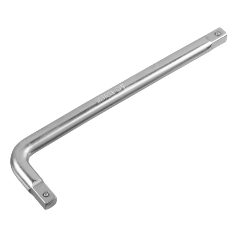 Вороток Г-образный 300х75 мм квадрат матовый хром 1/2 CrV Denzel фото 1