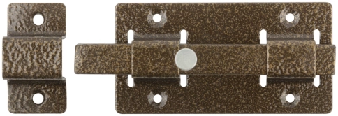 Задвижка накладная усиленная для дверей квадратный ригель бронза фото 1