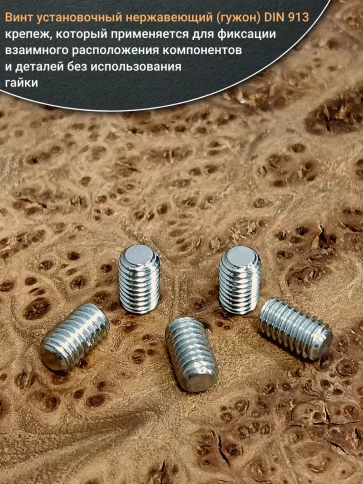 Винт установочный нержавеющий М3х6 DIN913 (гужон), 10 шт. фото 4