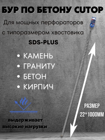 Бур по бетону CUTOP, Profi, двойная резьба, SDS-Plus, фото 111