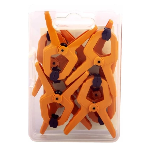 Зажим пружинный армированный нейлон стальной, пружина 8 шт. пластиковый бокс фото 2