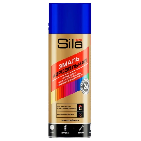 Эмаль универсальная аэрозолевая синяя RAL5005 SILA HOME 520 мл фото 1
