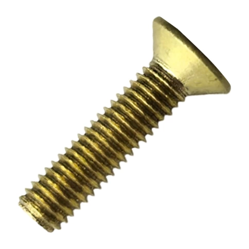 Винт потай 5х20 мм DIN 965, полная резьба, латунный фото 1