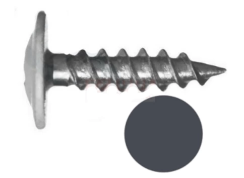 Саморез с прессшайбой, острый, 4,2х19 RAL7024 серый фото 1