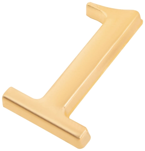 Цифра для номера квартиры "1" металл, золото (5058)  фото 2