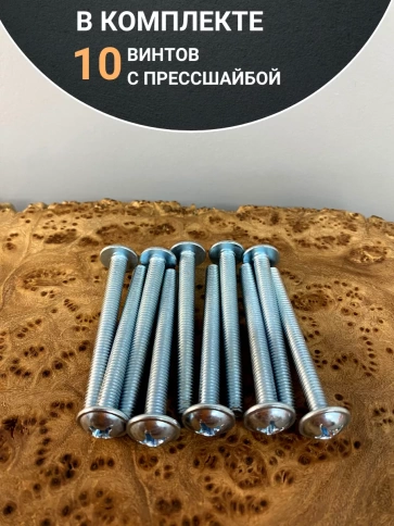 Винт с прессшайбой М6х70 полукруглая головка DIN967, 10 шт. фото 4