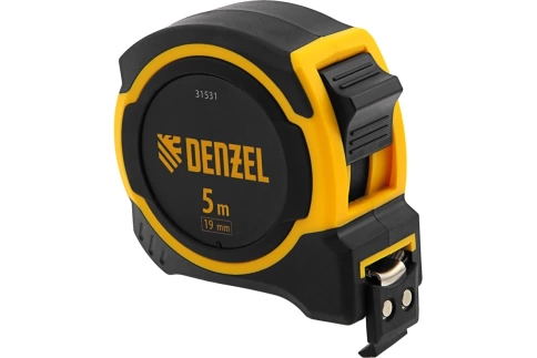 Рулетка магнитн.обрезин.зацеп  двухкомпонентн. корпус 5м х 19мм Denzel фото 1
