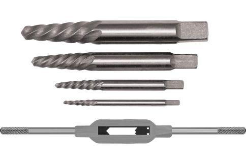 Набор экстракторов с метчикодержателем,быстрорежущая HSS сталь, Профи 4шт. фото 1